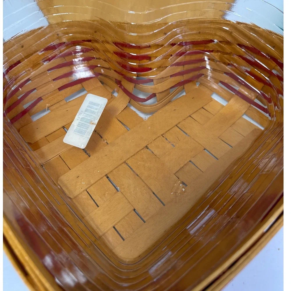 Longaberger Love Treasures Sweetheart Basket Set 1999 Red Heart Wood Lid LinerEX